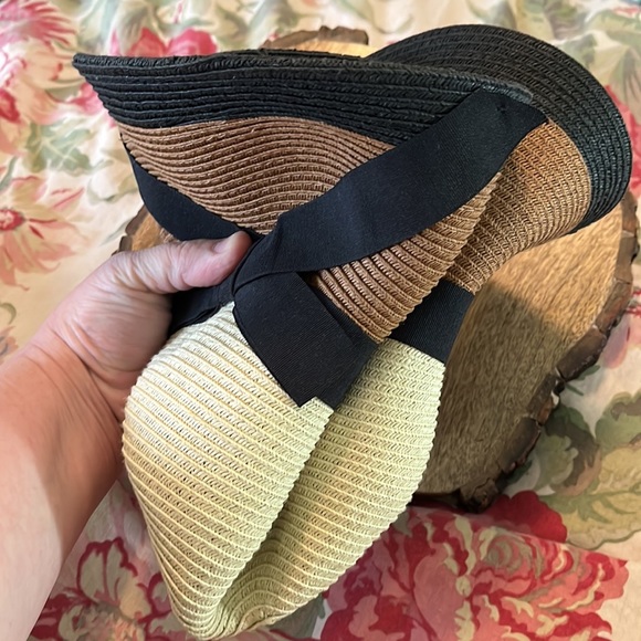 SUN N SAND Size OSFA Floppy Beach Garden Vacation Hat Grosgrain Ribbon Elegant - Picture 13 of 15